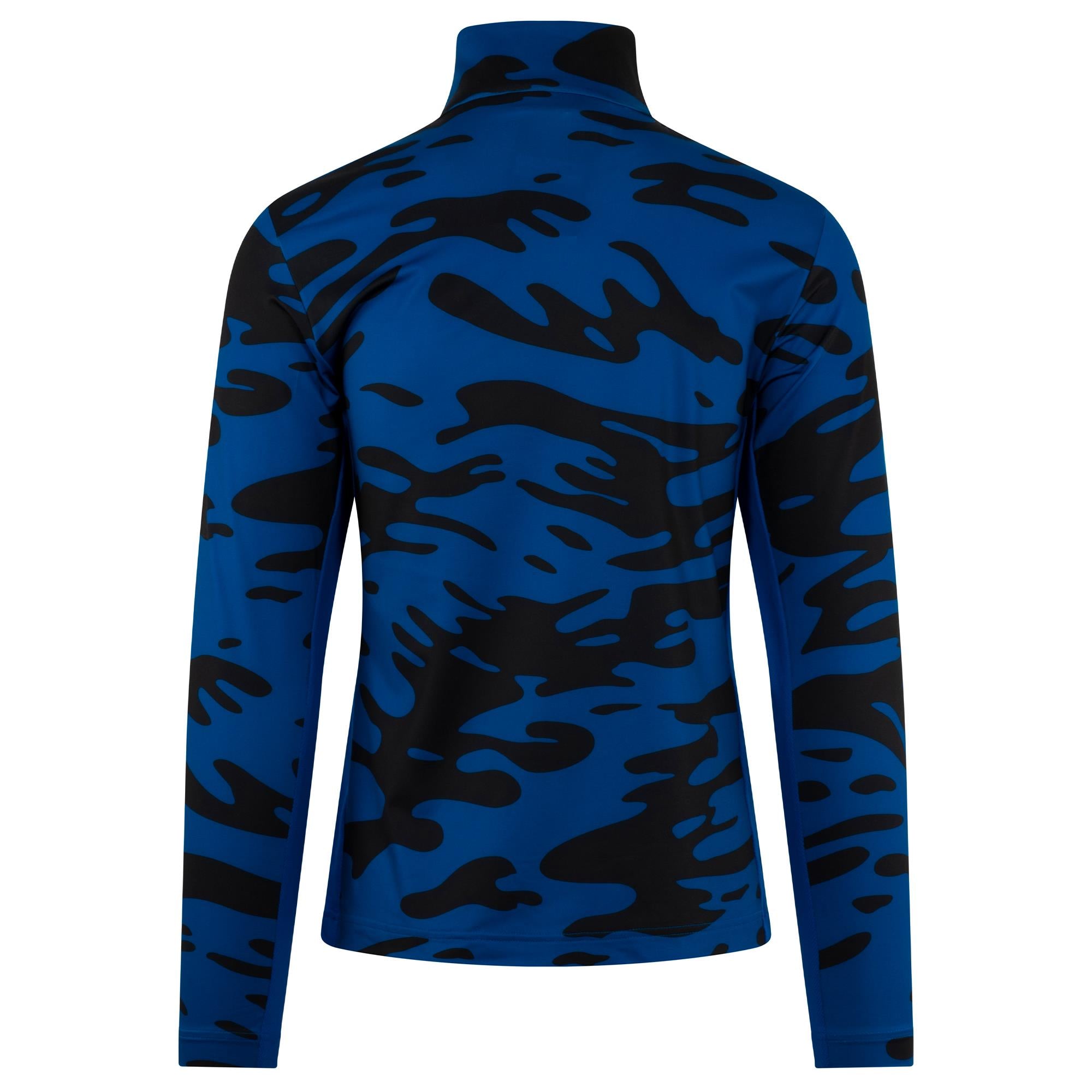 J Lindeberg Luke Print Mens Golf Mid Layer Neptune Nautical Blue